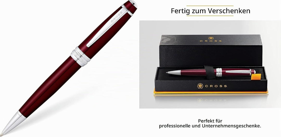 Cross Bailey Kugelschreiber (Drehmechanik, Schreibfarbe schwarz, Strichstärke M) Rot-Lack Rot-Lack S