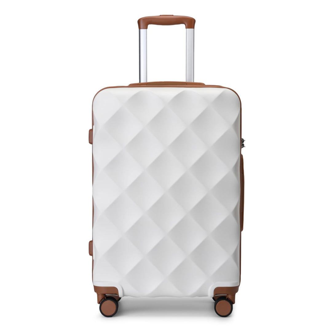 British Traveller Gross Koffer 74.5x49x30.5cm Leichter Reisekoffer aus ABS+PC mit TSA-Schloss, 4 Rol