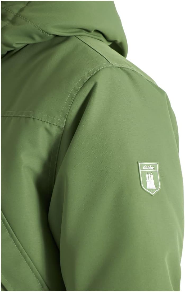 derbe Herren Regenjacke Winter Friese Festholm | Wintermantel | Parker | Hamburg S cactus/off white,