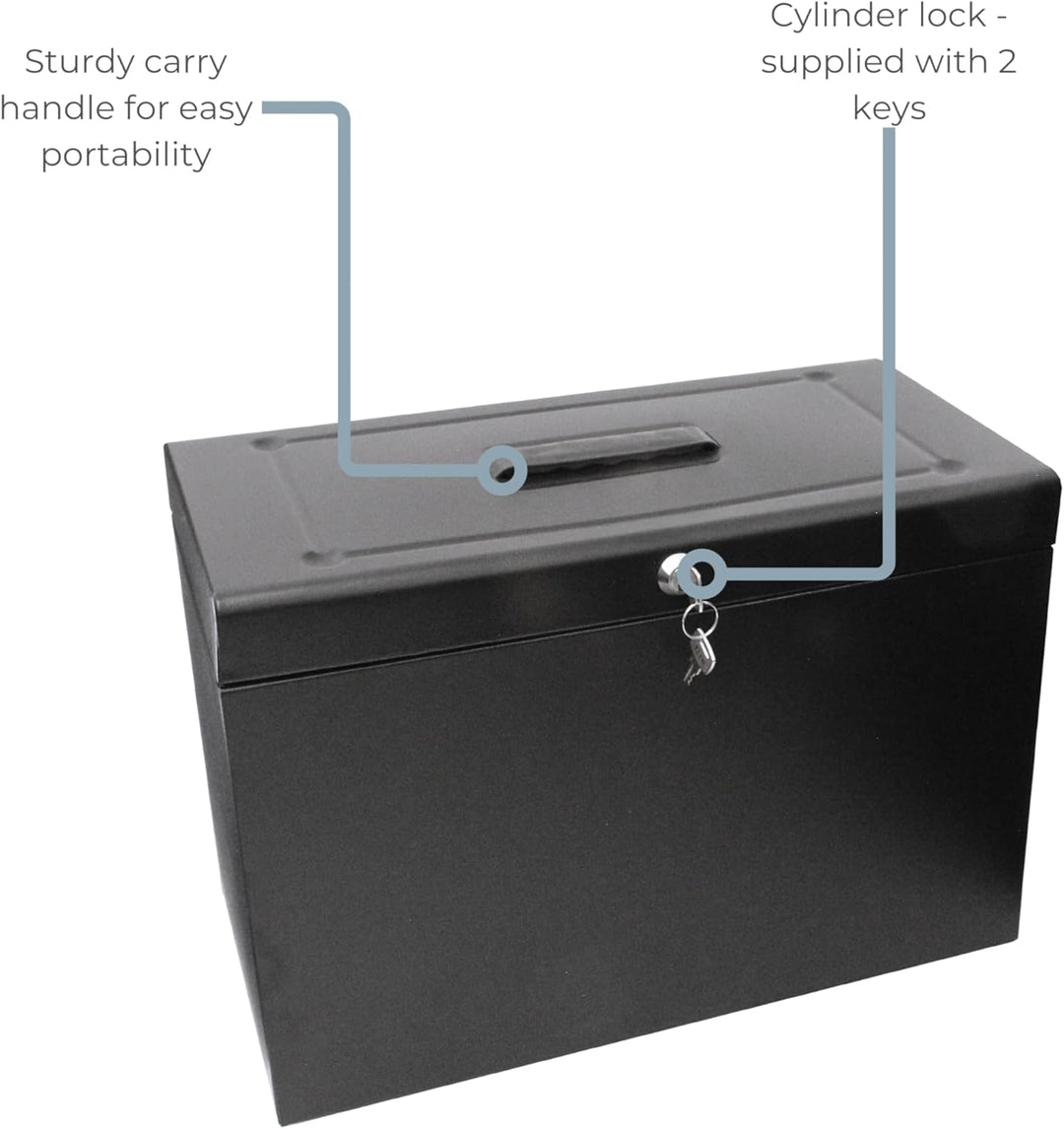 Cathedral 22 x 17 x 10 Zoll Metallisches Home-File Foolscap, Schwarz
