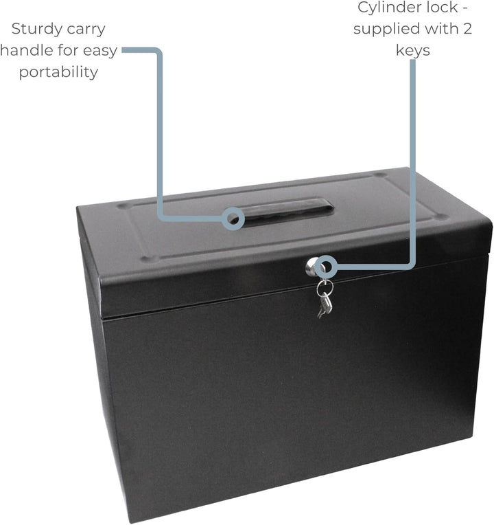 Cathedral 22 x 17 x 10 Zoll Metallisches Home-File Foolscap, Schwarz
