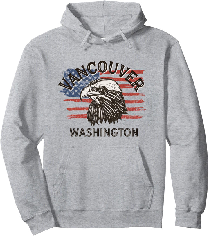 Retro Eagle USA Flagge Washington – Vintage Vancouver Pullover Hoodie