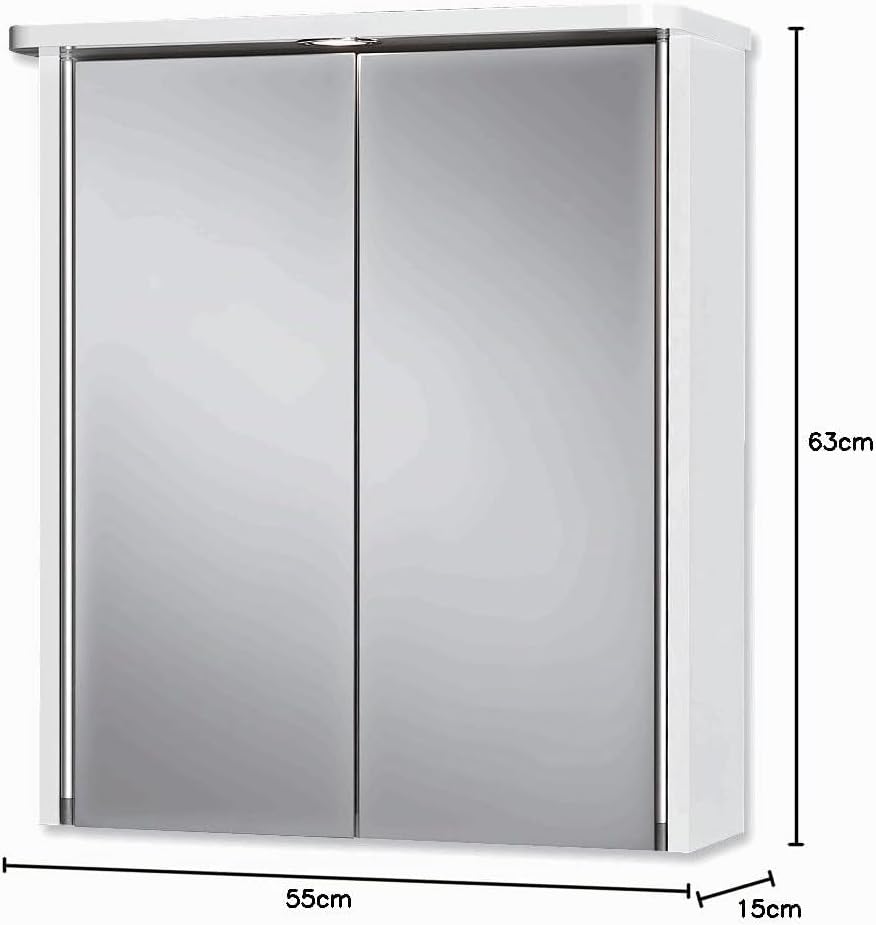 Jokey Spiegelschrank Tamrus 55 cm breit, Badezimmer Spiegelschrank mit LED Beleuchtung, inkl. Steckd