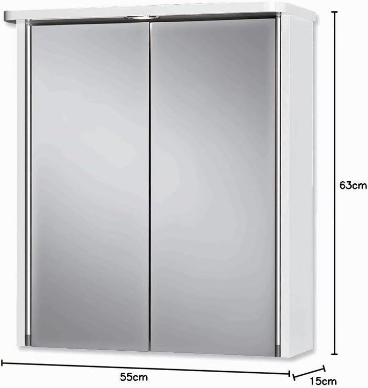 Jokey Spiegelschrank Tamrus 55 cm breit, Badezimmer Spiegelschrank mit LED Beleuchtung, inkl. Steckd