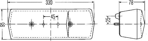 HELLA - Heckleuchte - Halogen - ECE - links - 2SE 001 688-151 links Blink,- Brems-, Schluss-, Kennze