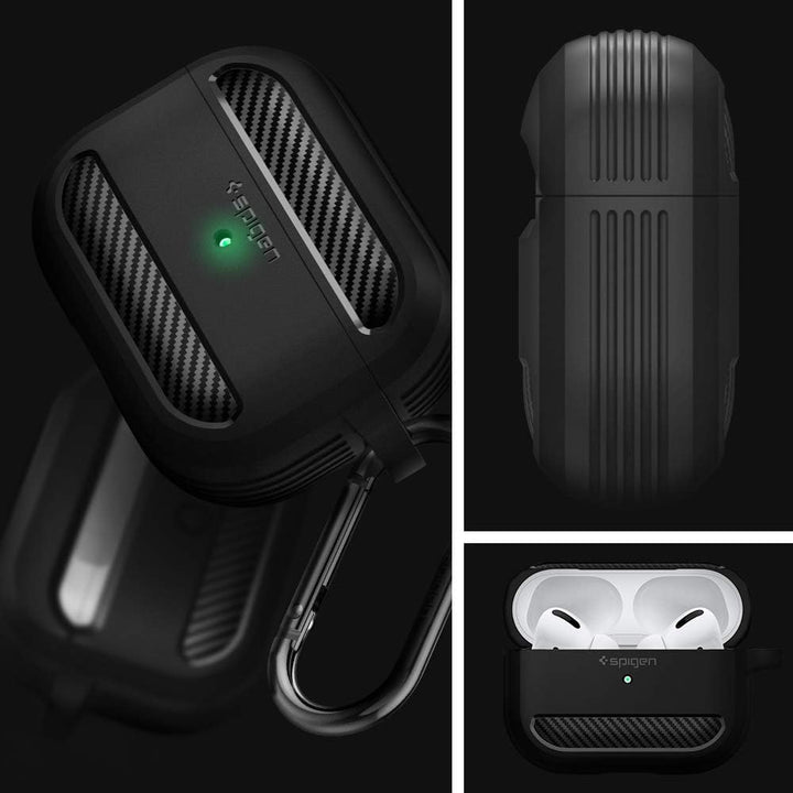 Spigen Rugged Armor Entwickelt für Apple Airpods Pro Hülle Case (2019) - Mattschwarz, Mattschwarz
