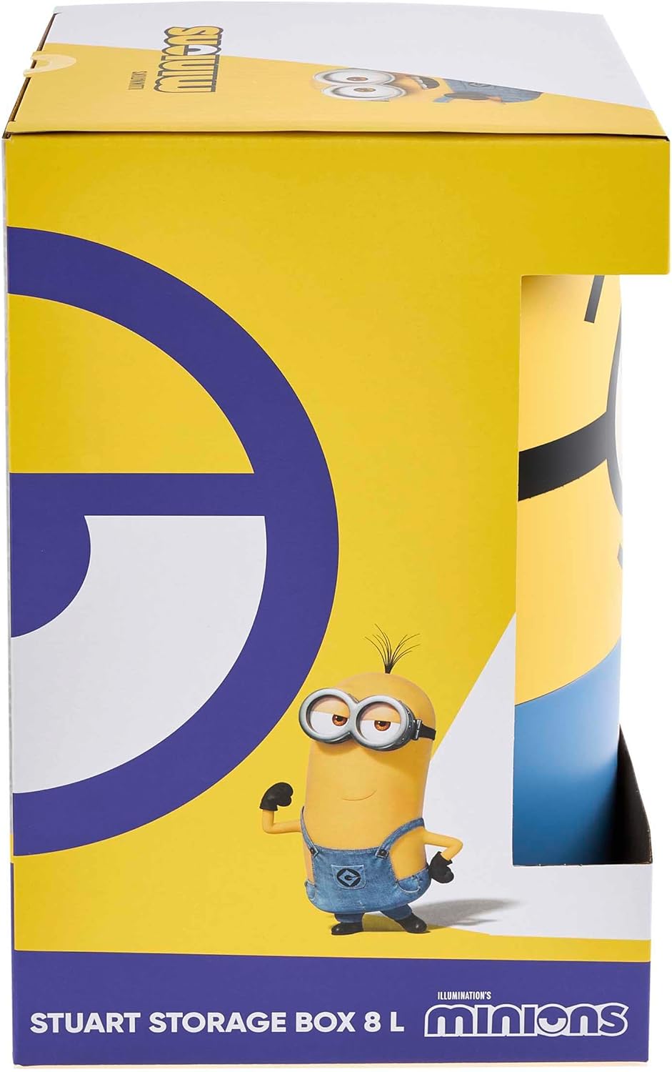 keeeper minions Aufbewahrungsbehälter Stuart, 20 x 20 x 31 cm, 8 l, Stapelbar und leicht zu öffnen,