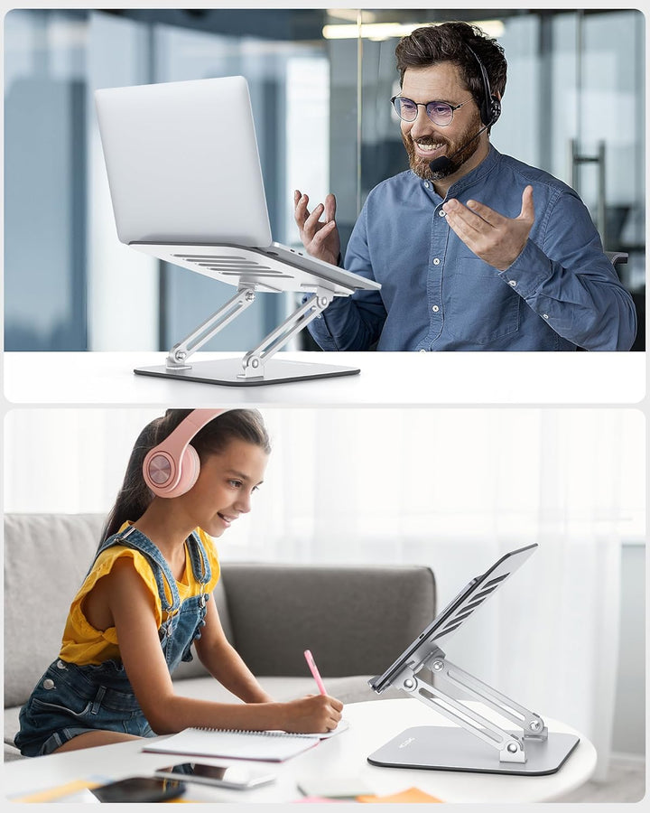 OMOTON Laptop Ständer Höhenverstellbar, Ergonomischer Notebook Ständer mit Belüftung, Faltbarer Lapt