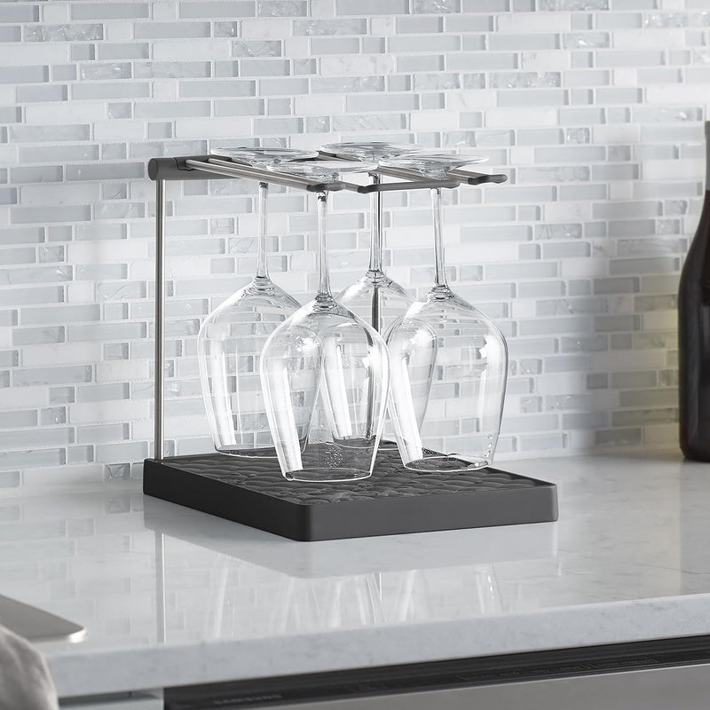 Kohler K-8628-CHR Weinglas-Abtropfgestell, anthrazit, Anthrazit