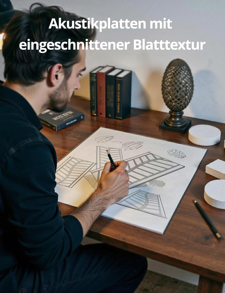 Gross Akustikplatten Selbstklebend 120x60x0,9cm – 4 Stück Akustik Weisse Schallabsorber Panels mit B