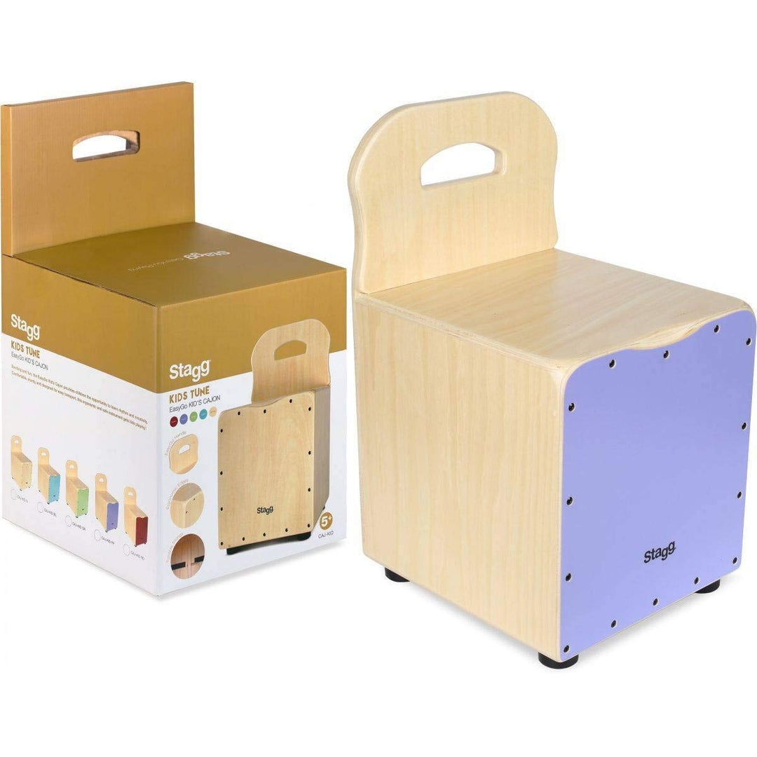 Stagg vorne Board Linde Kids Cajon mit EasyGo Rückenlehne violett, violett