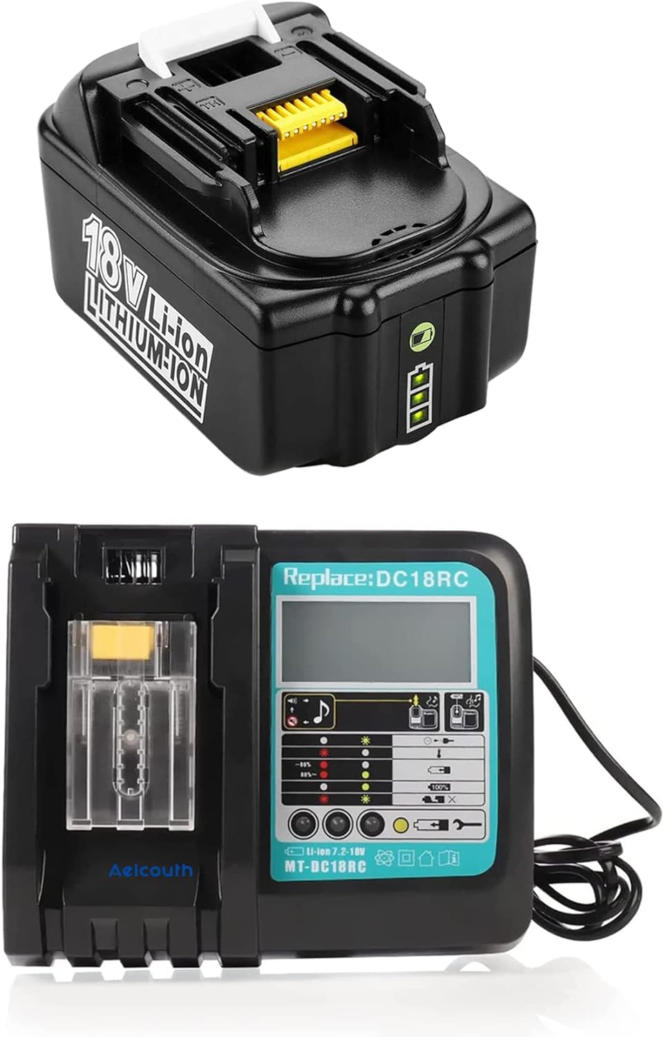 Für Makita Ladegerät & Akku für Makita BL1830 BL1840 BL1850 BL1850B DC18RA DC18RC DC18RD 7,2V~18 V L
