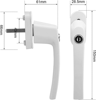 Jopassy 12x Aluminium Fenstergriff kindersicherung Fenstergriffe Abschliessbarer gleichschliessend F