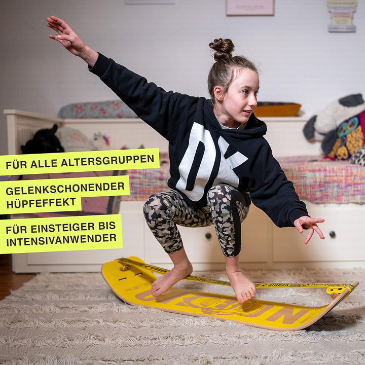 GIBOARD-SET BONZO CLASSIC - Innovatives Balance Board | Freestyle-Workout | hochwertiges Buchenholz