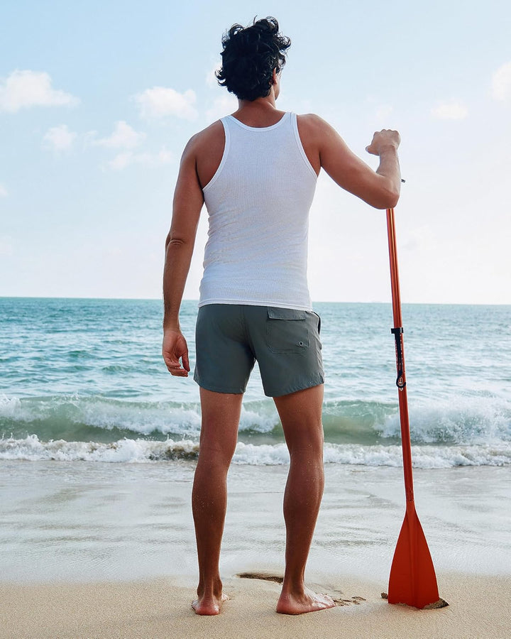 Arcweg Men's Swim Trunks Shorts with Compression Liner 2 in 1 Quick Dry Swimming Shorts with Boxer B