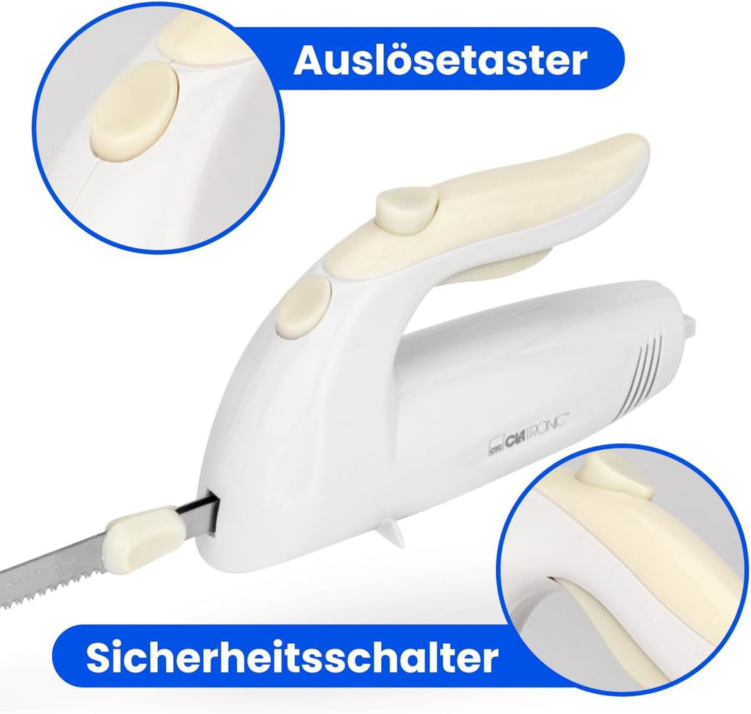 Clatronic Elektromesser, Messer, elektrisches Messer mit spülmaschinenfester spezialgezahnten Edelst