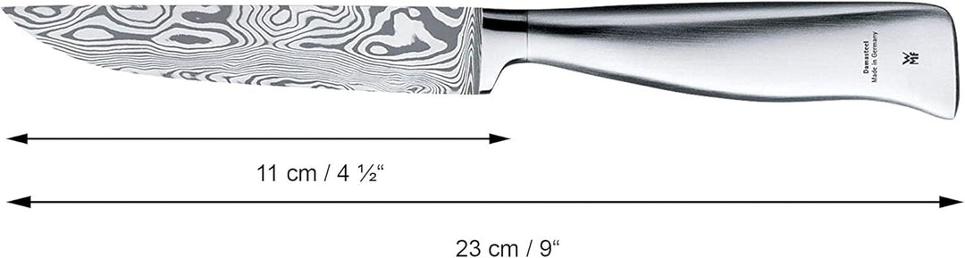 WMF Grand Gourmet Damastmesser, Allzweckmesser 23 cm, Made in Germany, Damaststahl 120-lagig, Perfor