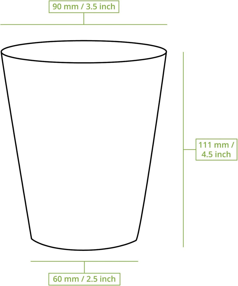 BIOZOYG 1000 Stück weisse Pappbecher 300 ml / 12 oz Ø 90 mm | umweltfreundlich, recycelbar & schlich