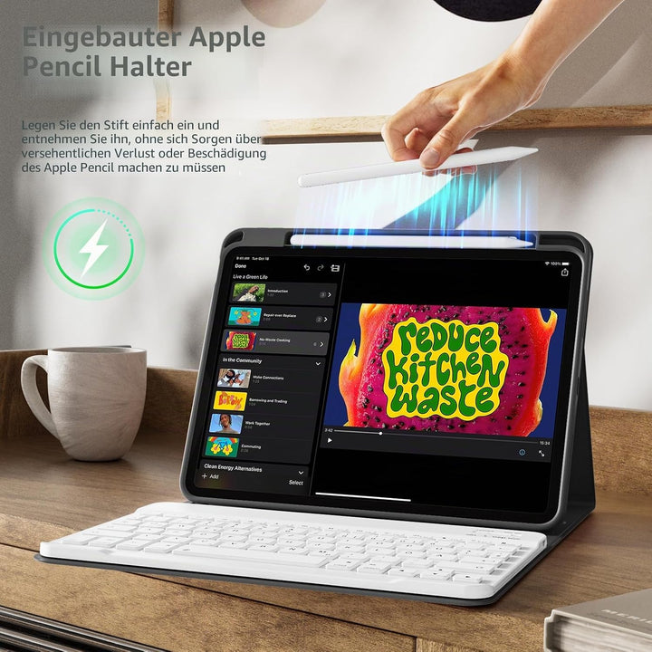 Hülle mit Tastatur für iPad Air 11 Zoll (2025 M3/2024 M2), iPad Air 5./4. Gen(2022/2020) 10.9 Zoll,