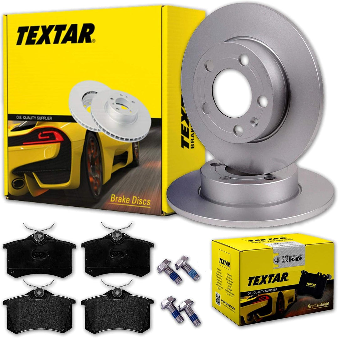 TEXTAR BREMSSCHEIBEN 253mm + BELÄGE HINTEN NUR für PR-Nr= 1KD, 1KQ, 1ZF