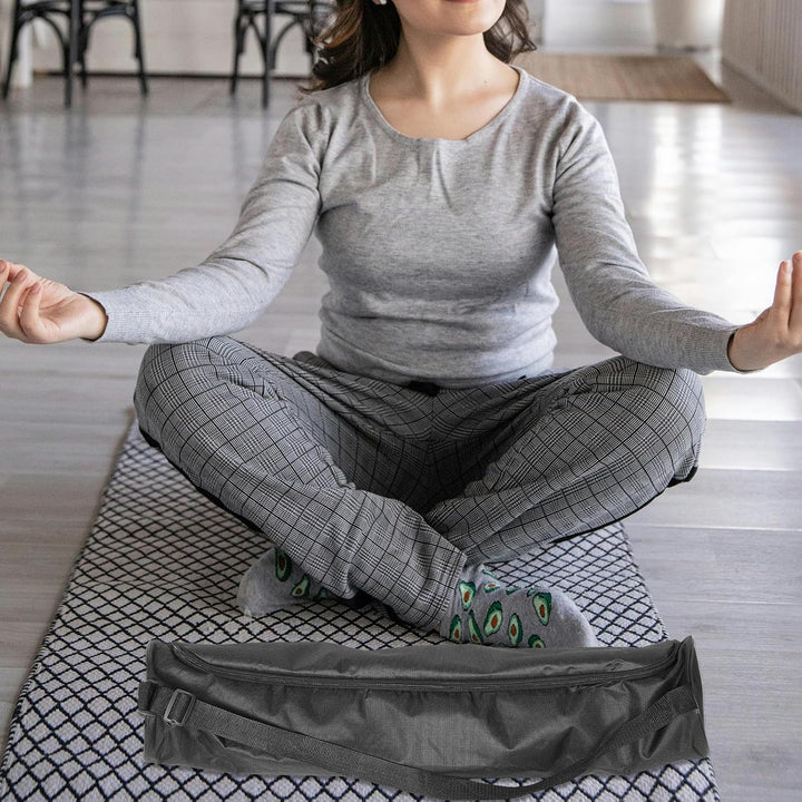 SHINEOFI Yogamatten Tasche Yogamattenhalter aus Oxford Stoff Schwarz Robust Damen für Yoga Studio un