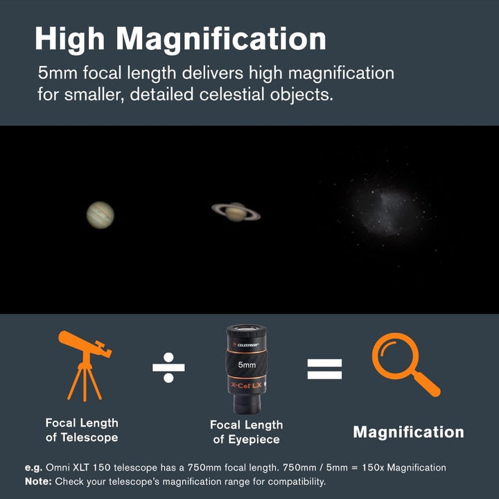 Celestron X-Cel LX Serie – 1,25'' Okular, 5 mm, 5 mm