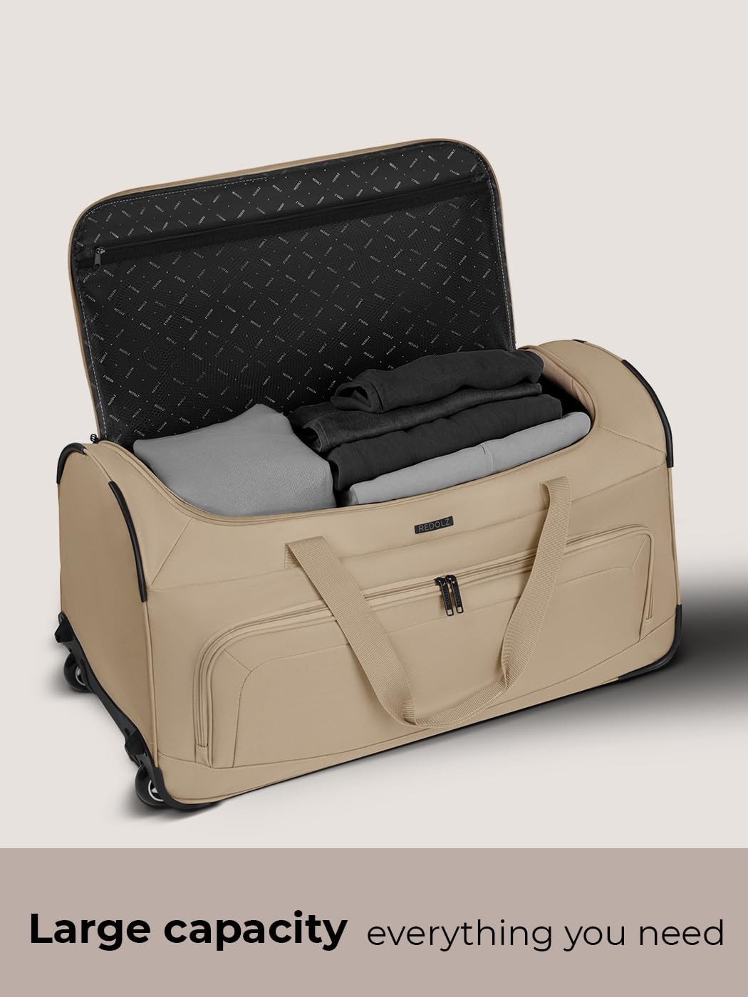 REDOLZ grosse L Trolley-Reisetasche mit Rollen 71 cm | 81 Liter | für Männer & Frauen (Duffle Essent