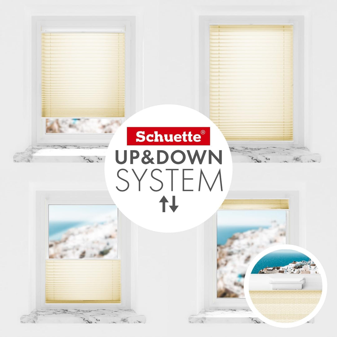 Schuette® Plissee ohne Bohren zum Kleben ● Thermo Kollektion: Milk Tea (Beige) ● 140x150cm (Breite x