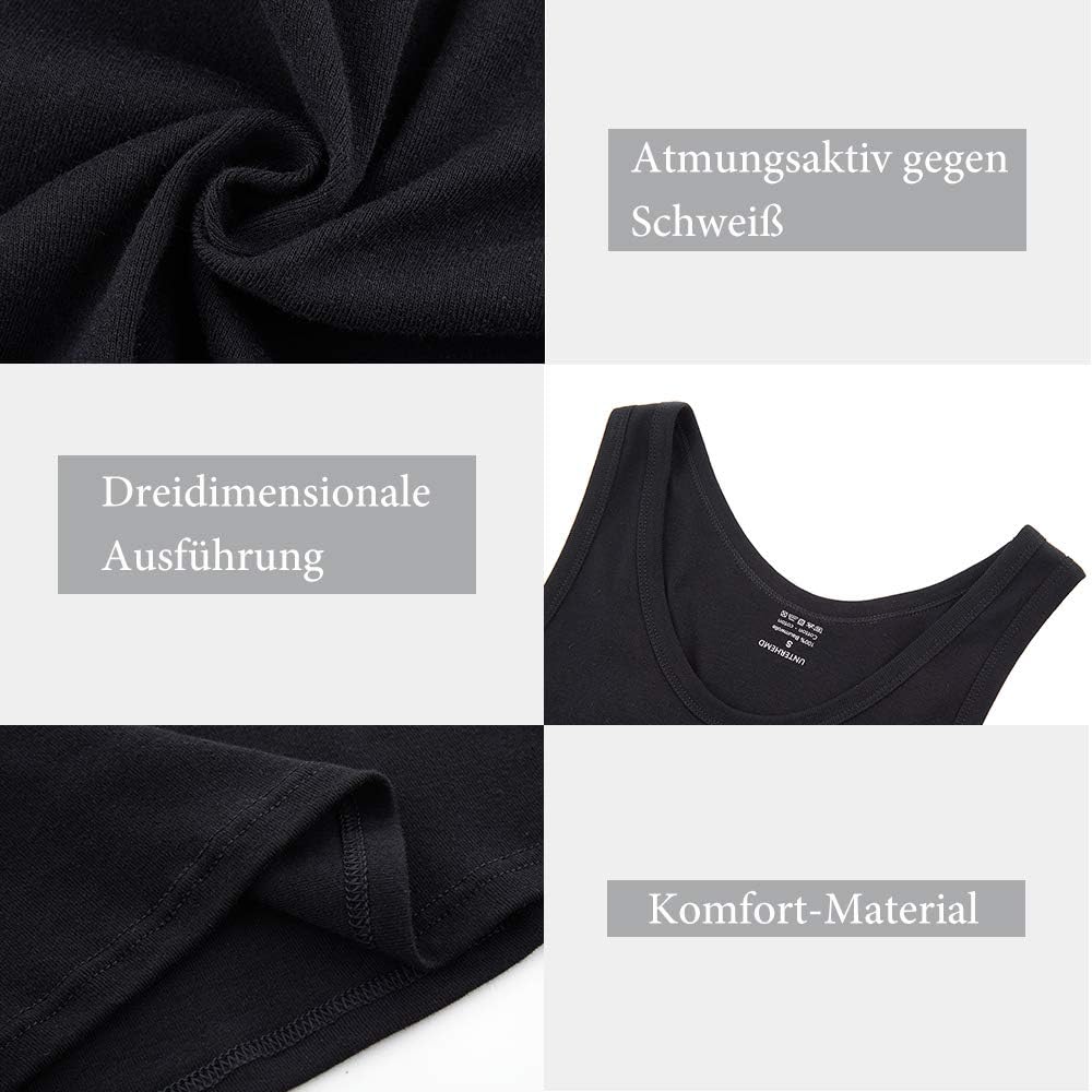 NUOZA 3/5er Pack Unterhemd Herren Tank Top Viele Farben 100% Hochwertige Baumwolle Schrumpft Nicht V