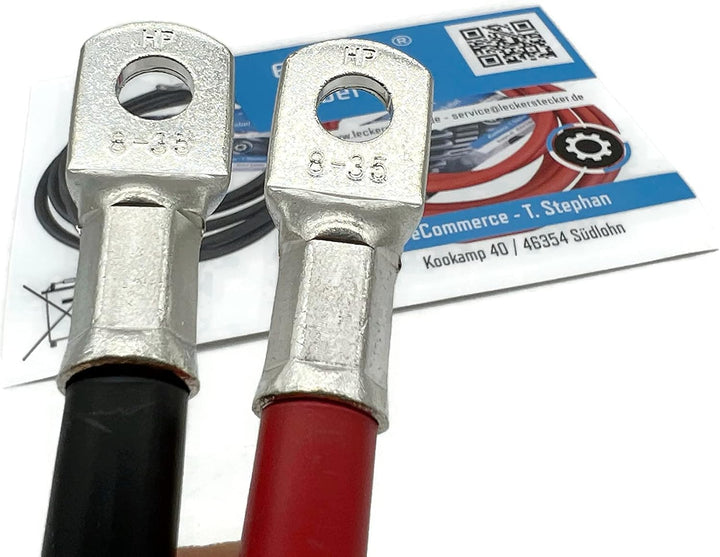 eXODA Batteriekabel Set 35 mm² 50cm mit Kabelschuhen M8 Rot und Schwarz