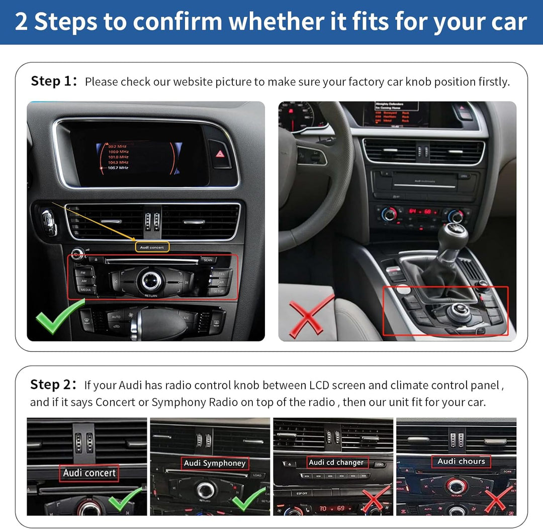 Road Top Retrofit Kit Decoder mit drahtlosem Apple CarPlay Android Auto Interface für Audi S4 S5 A4
