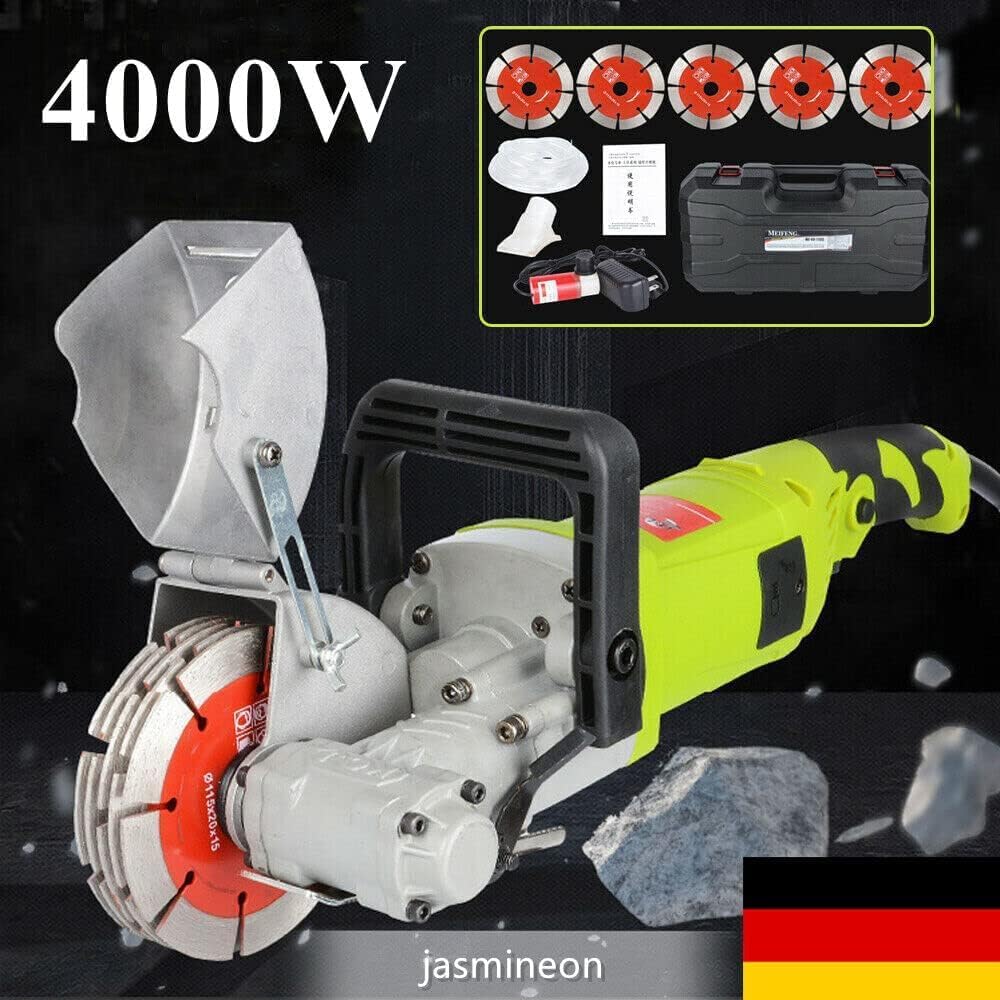 Mauernutfräse Schlitzfräse 4000 W, Mauerfrase Wandfräse 6500 U/min, Mauerfräse Schlitzfräse mit 37 m