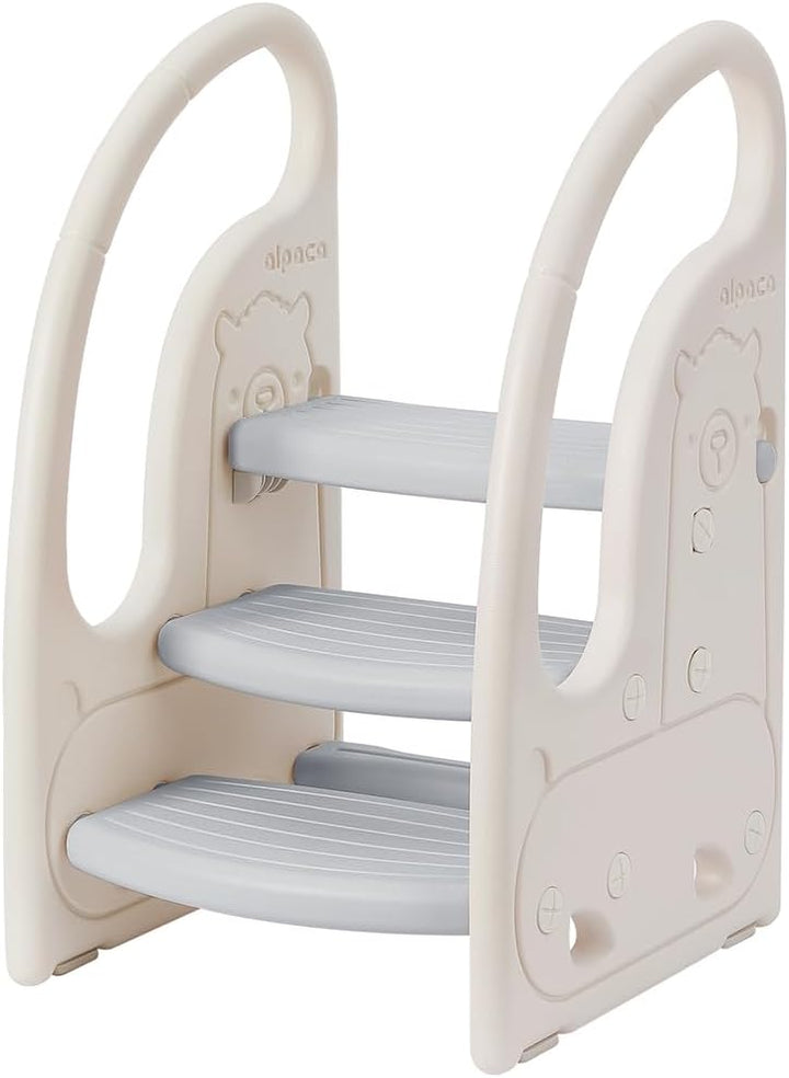 Onasti Tritthocker für Kinder, Dreistufiger Höhenverstellbar Tritt-Schemel Kinderschemel für Baby, B