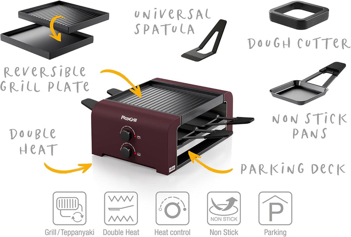 Stöckli Raclette PizzaGrill 4 Merlot Red