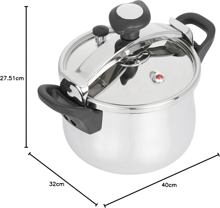 Jata Hogar OPC4 Schnellkochtopf, Silber, 10 Liter