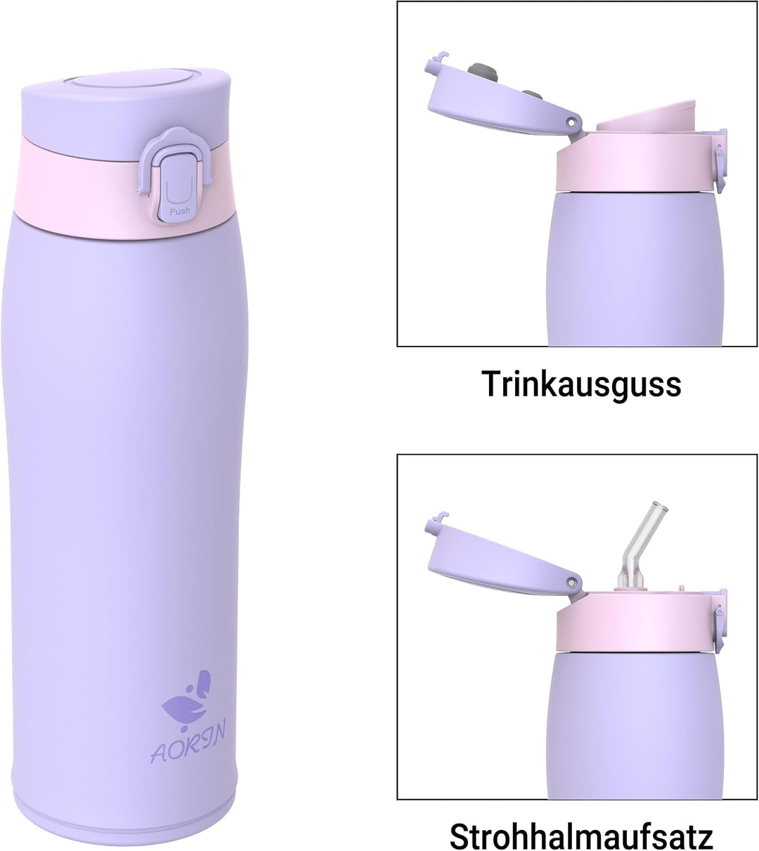 AORIN Trinkflasche Edelstahl 18/8, 750ml, Auslaufsicher Thermoskanne Isolierflasche Doppelwandig mit