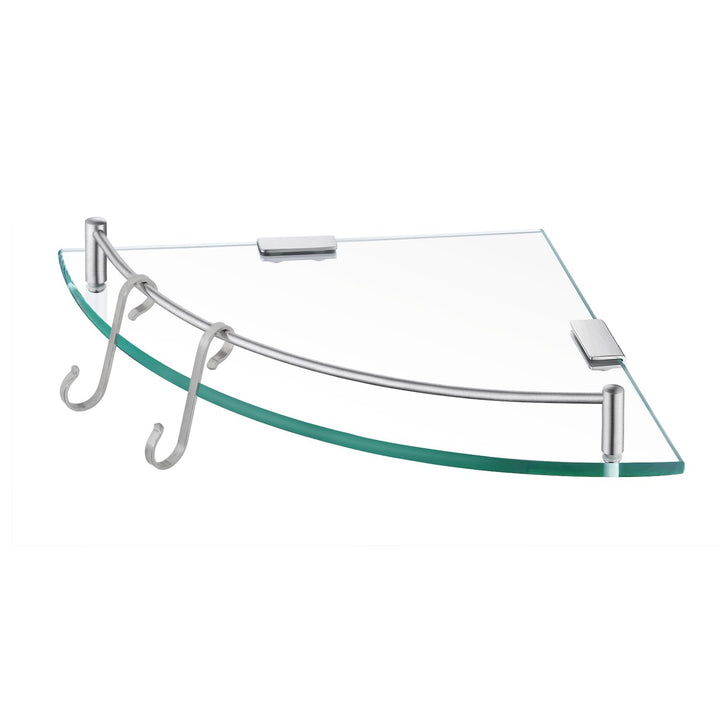 KES Duschablage Glas Eckregal Glasregal 7 mm Hartglas Glasablage für Badezimmer Regal Wandregal Dusc