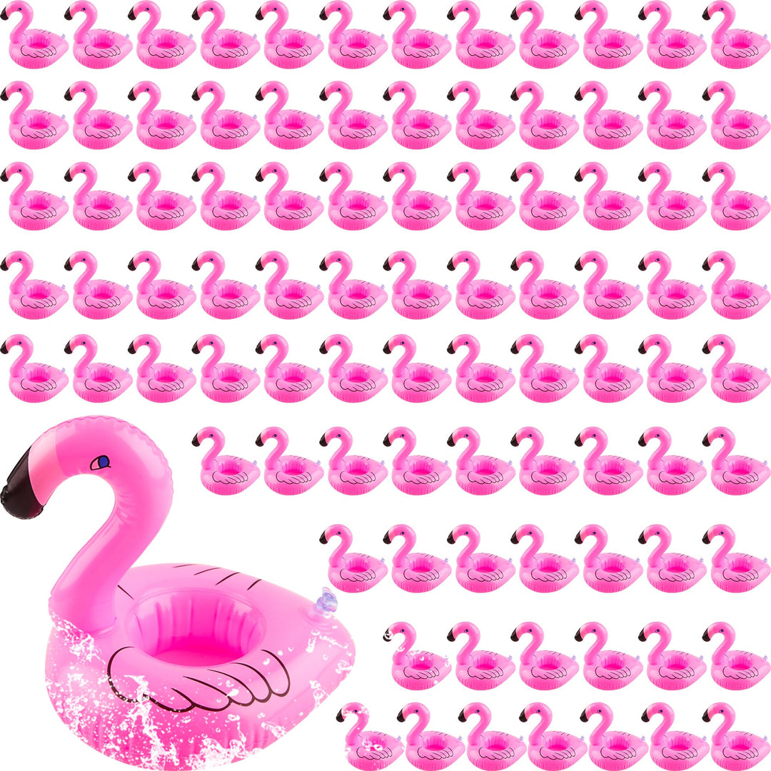 90 Stück Aufblasbarer Flamingo-Getränkehalter Bulk Blow Up Flamingo Drink Float Pink Aufblasbarer Fl