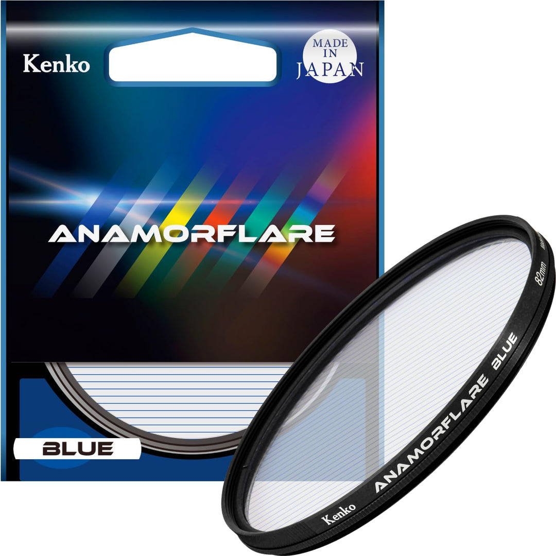 Kenko ANAMORFLARE Blue φ82mm, Strahlenförmiger Streulichteffekt-Filter, Drehbarer Rahmen, Hergestell