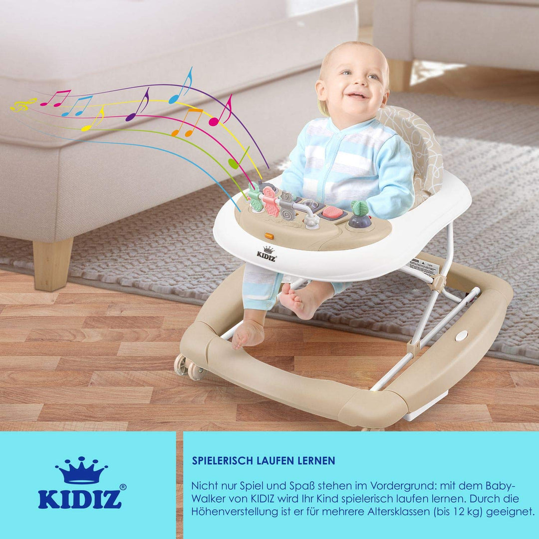 KIDIZ® 4in1 Lauflernhilfe Babywalker Spiel- und Lauflernwagen Gehfrei Schaukelfunktion Babywippe mit