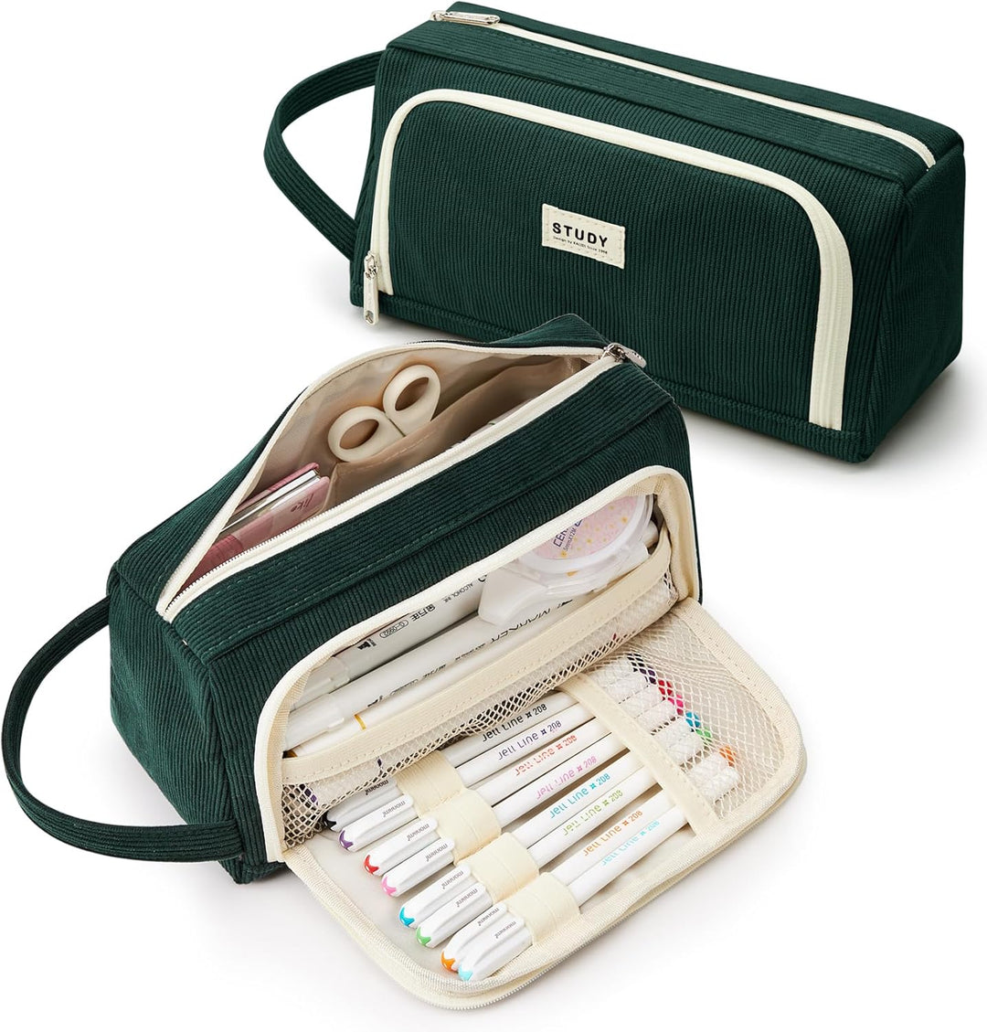 KALIDI Federmäppchen Mäppchen Federtaschen 2 Fächer, extra gross Pencil Case Stifte Etui Schule, Aes