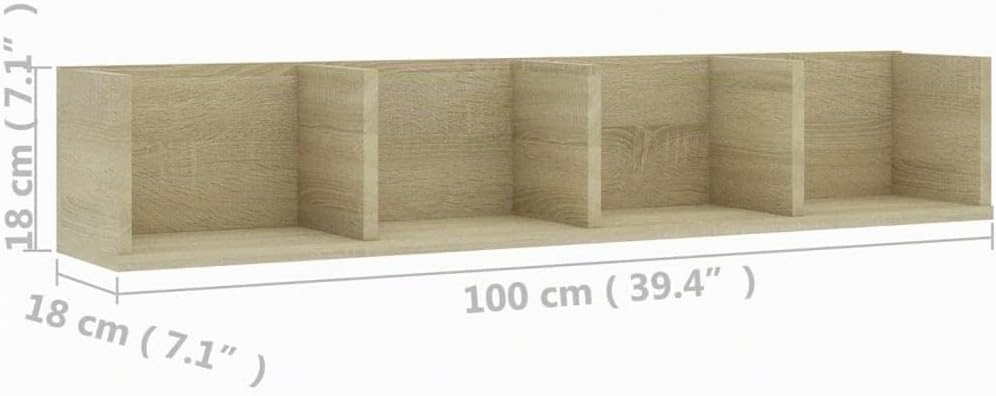 vidaXL CD Wandregal 4 Fächer Wandboard DVD Regal Aufbewahrung Hängeregal Bücherregal Medienregal Dek