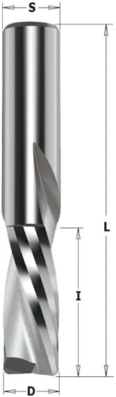 CMT ORANGE TOOLS - Helische Fräse Z2 Neg. D=12x35x80 S=8 HWM DX