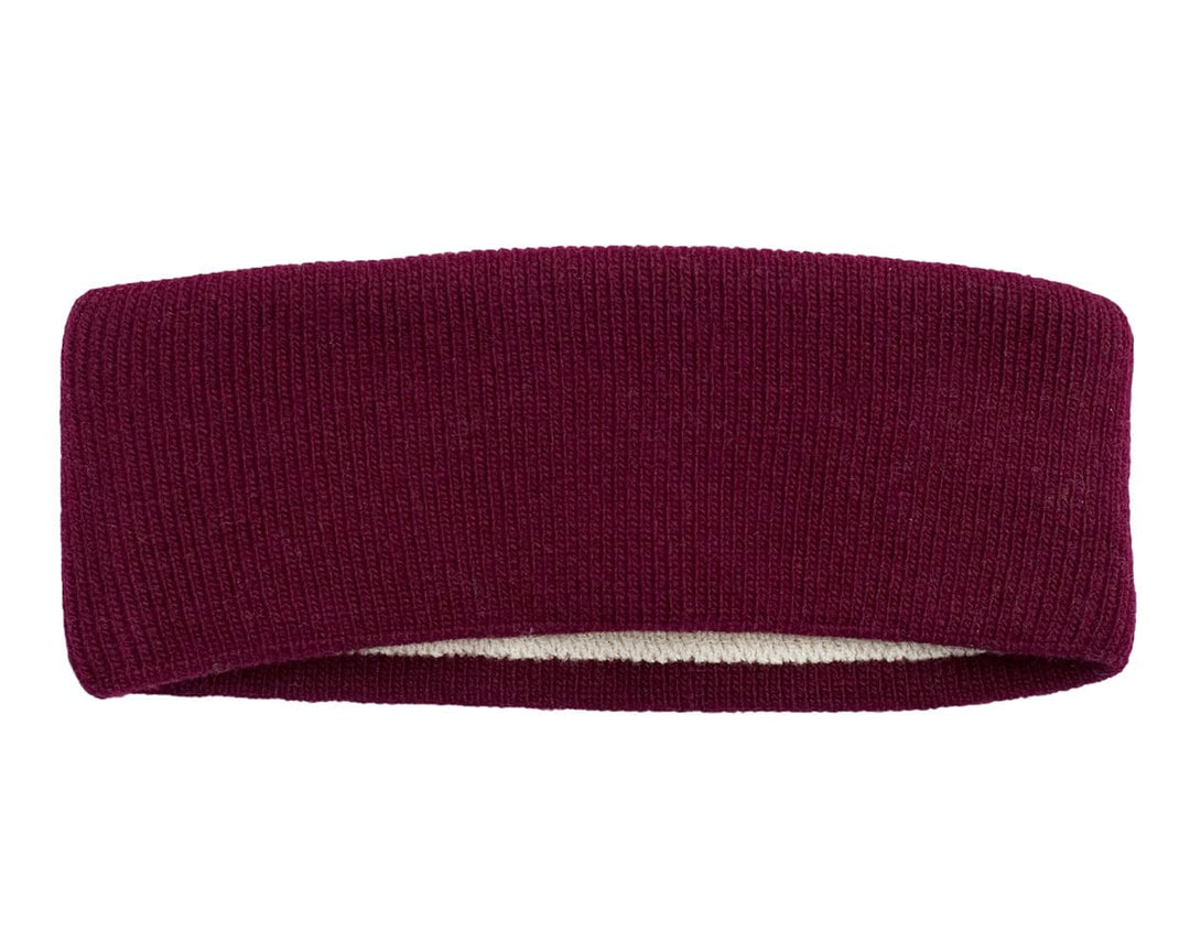 FosterNatur, Merino Stirnband mit Baumwollfutter, 100% Wolle Bordeaux, Bordeaux