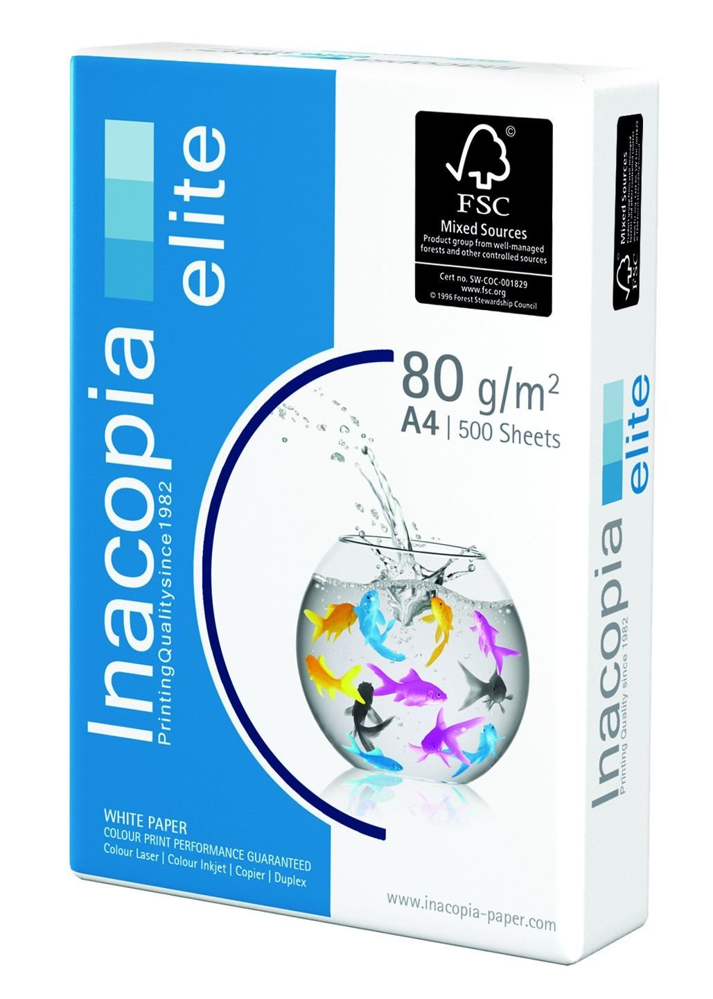 Inacopia 0117 080 10 99 3 Multifunktionspapier Elite, A4, holzfrei, 80 g/qm, 2500 Blatt, weiss