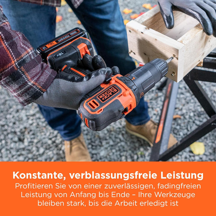 BLACK + DECKER Lithium Akku kompatibel mit BLACK + DECKER 18 V 2,0 Ah, BL2018-XJ Produkten Slidepack