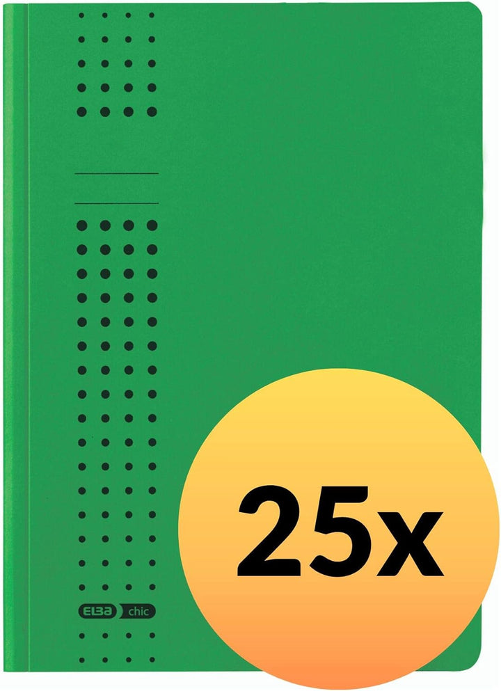 ELBA Sammel-Mappe chic, für A4, aus Karton, 3 Innenklappen, grün, 25er Pack grün Sammelmappe chic, g