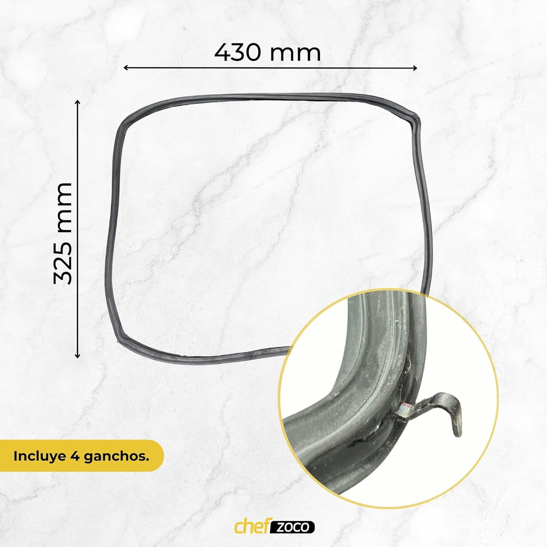 CHEFZOCO Türdichtung für Backofen, Gummi, für Backofen, universell, Masse 450 mm breit x 340 mm hoch