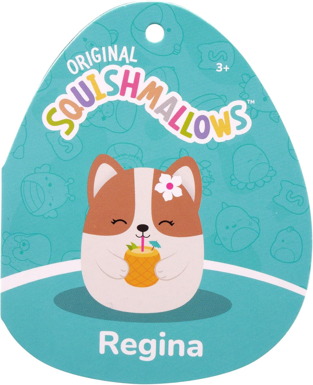 Squishmallows SQCR05393 - Regina der Corgi mit Ananasgetränk 19 cm, offizielles Jazwares Plüsch, sup