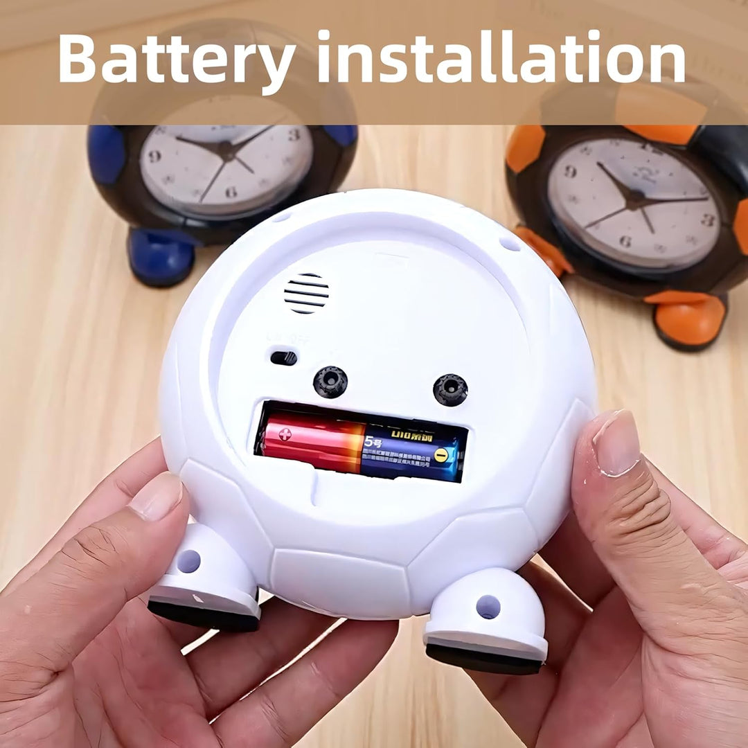 Kinder Wecker für Jungen Mädchen, Lernuhr Kinder, Wecker batteriebetrieben, Leiser Kinder-Fussballwe